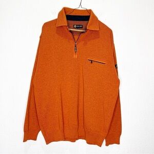 Sail EXP Marinewear Merino Wool Knit Quarter Zip Pull On Sweater Sailor Italian